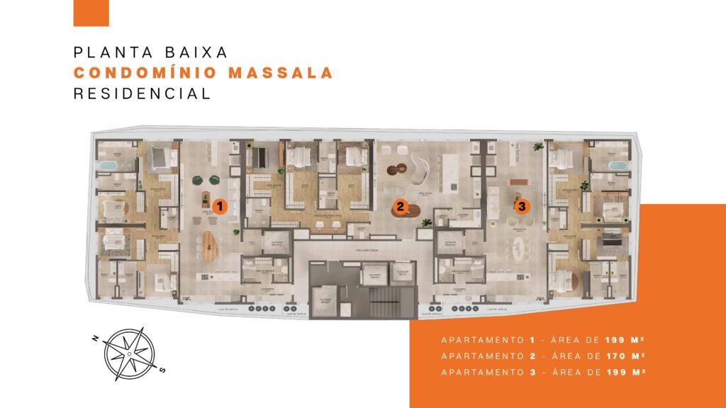 Planta Condomínio Massala - pavimento tipo