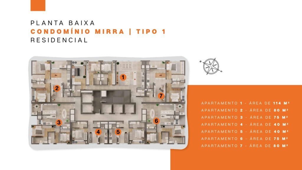 Planta Condomínio Mirra - Tipo 1